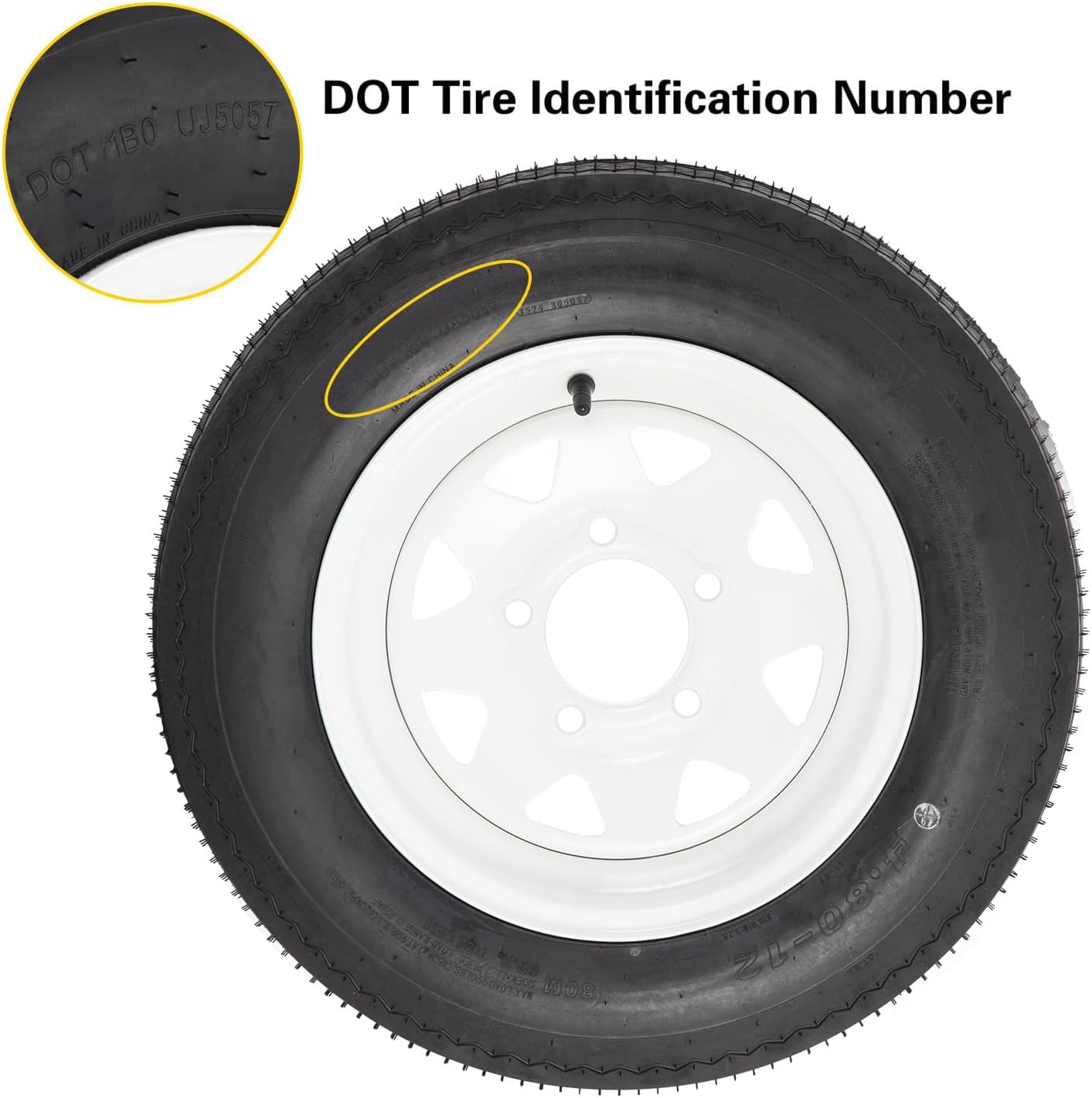 Trailer Tires 4.80-12 Load Range C 5 Lug 12 in. Set of 2
