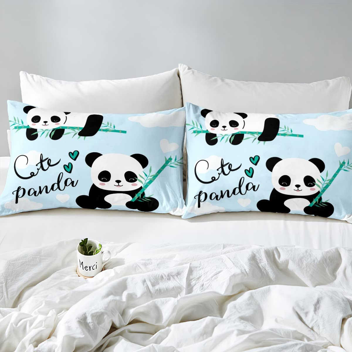 Set Lenzuola Panda Per Letto Singolo - Microfibra, 3 Pezzi, Motivo Carino Per Bambini E Ragazzi