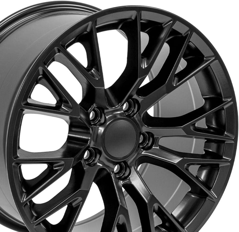 OE Wheels CV22 17 Inch Rim Fits Corvette C7 Z06 Style 5x120.65 17x9.5 Satin Black - Hollander 5734 (1)