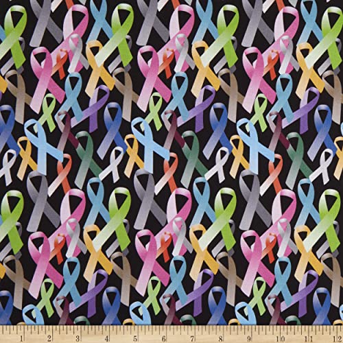 Cotton Cancer Awareness All Cancers Multi, Fabric by the Yard