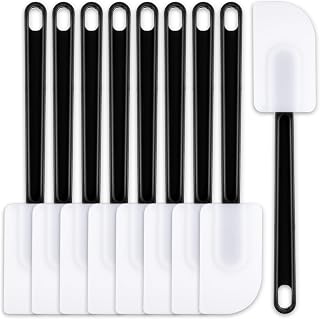 Dandat 9 Pcs Silicone Rubber Spatula, Black and White, 10 Inch