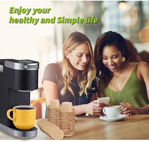Miniatura 6 de Filtros de papel de café sin blanquear K cup con tapa, desechables para filtros Keurig reutilizables, filtros Keurig desechables sin blanquear, se