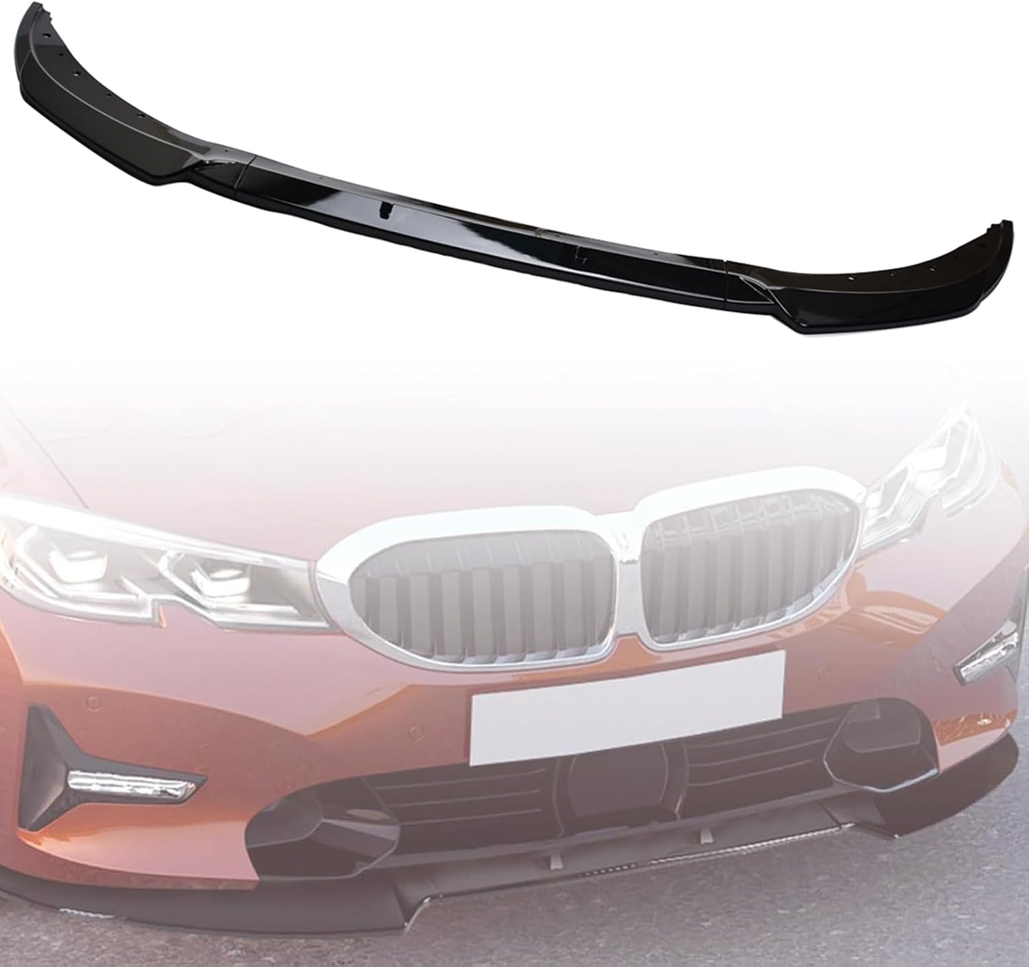 Front Bumper Lip Splitter Non M Sport Compatible with BMW 3 Series G20 G21 320i 325i 2019 2020 2021 2022 Car Chin Spoiler (Gloss Black)