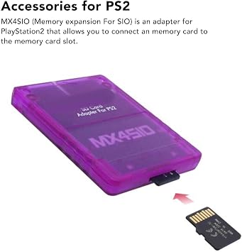 Ejoyous Memory Card Reader for, MX4SIO SIO2SD Micro Storage Card Adapter Hand Made Stable Replacement Micro Storage Card Reader for (Transparent Pu rple)