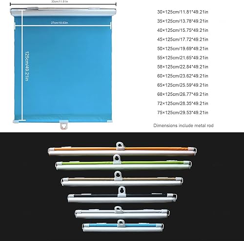 Miniatura 7 de Persianas opacas con ventosa, persianas enrollables retráctiles, cortinas ligeras de filtrado de luz, 12 tamaños, persianas enrollables temporales