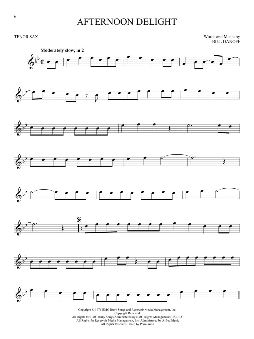 101 Popular Songs - Tenor Sax Sheet Music Songbook | Classic Pop Rock Hits for Beginners Intermediate Players | Includes Billie Jean Piano Man Sweet Home Alabama Hey Jude More - Image 6