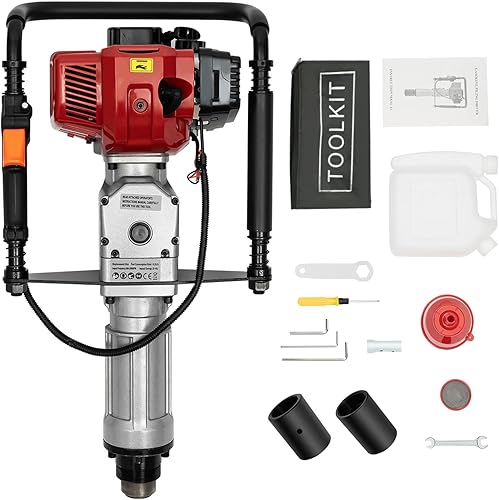 awolsrgiop Kit de motor de gasolina de 52 cc de 2 tiempos y 2.3 HP con poste en T, kit de motor de gasolina de pila de empuje de granja, herramienta