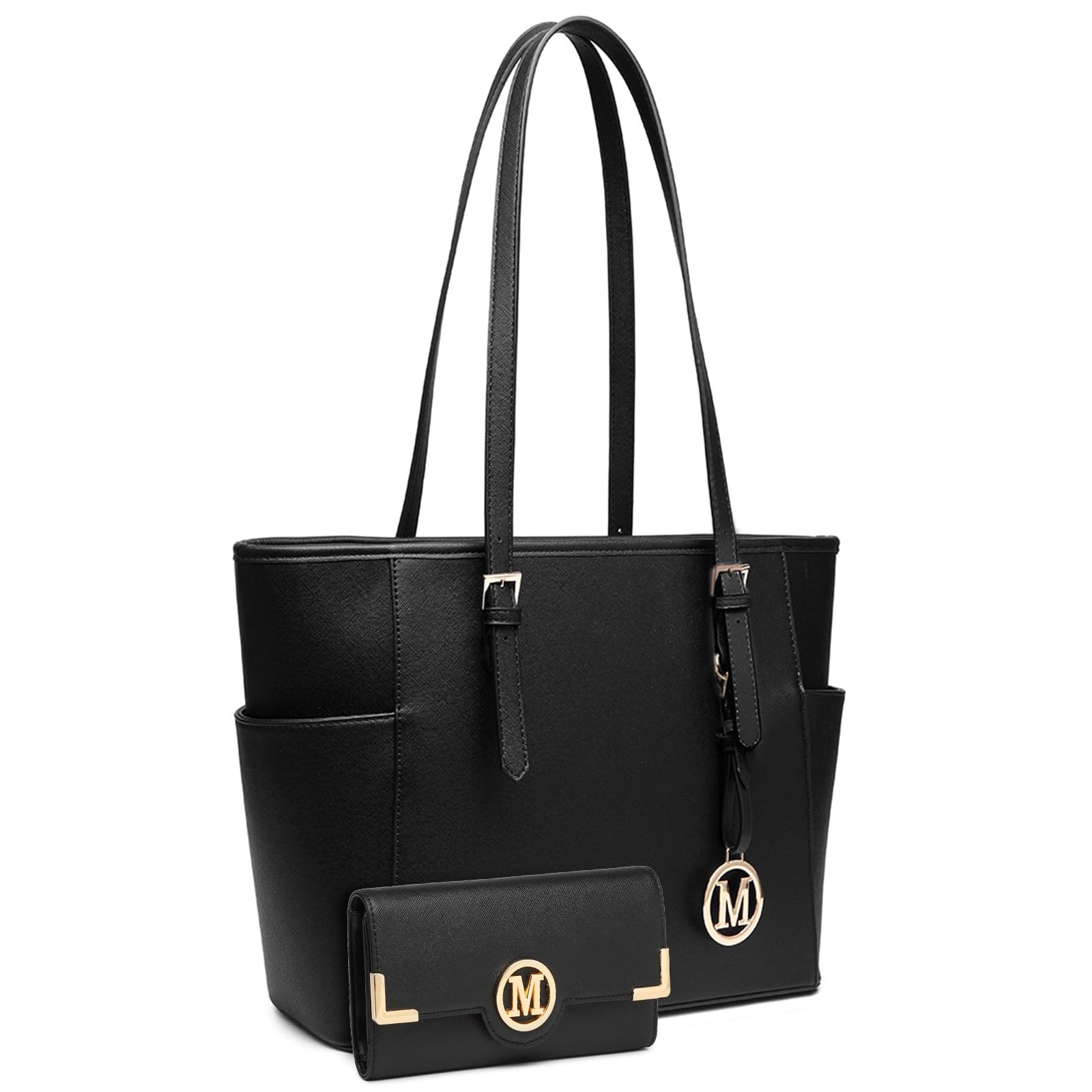Miss Lulu Damen Shopper Große Elegante Schultertasche mit Reißverschluss