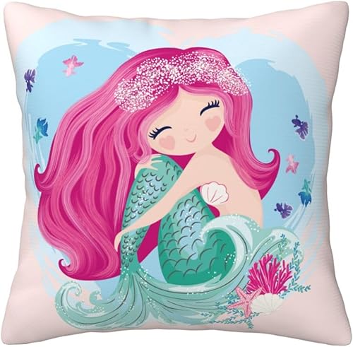 Miniatura 7 de Aimeryup Throw Pillow Covers 16x16 Inch Beauty Mermaid Decorative Pillow Covers Cushion Covers cojines decorativos para sala Pillow Cases Cute Throw