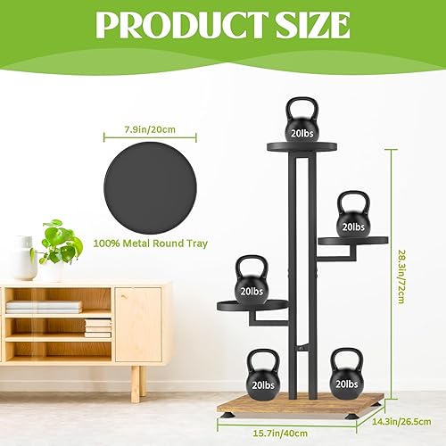 Miniatura 3 de iDavosic.ly Soporte para plantas de 3 niveles para interiores y exteriores, estante de esquina escalonada para múltiples macetas, estante de metal