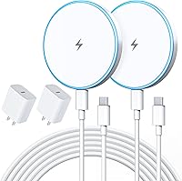 Vista 1 de Paquete de 2 cargadores inalámbricos magnéticos MagSafe para iPhone 17 y 16, almohadilla de carga rápida con 2 bloques de carga USB C de Apple