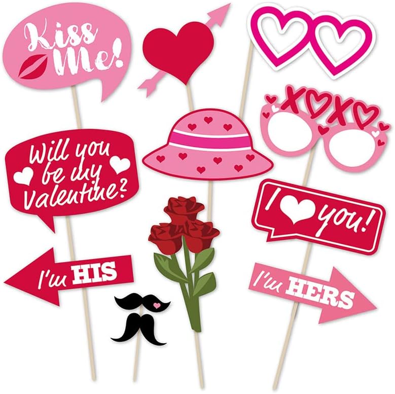 Miniatura 3 de Accesorios para cabina de fotos para el día de San Valentín accesorios para selfie decoración de fondo divertido y creativo de San Valentín