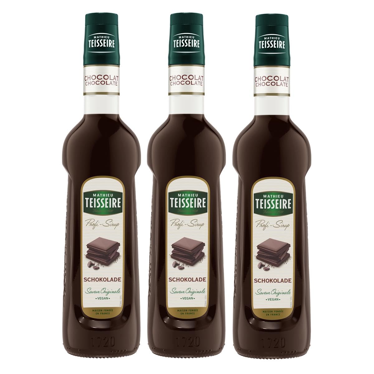 Mathieu Teisseire Getränke-Sirup Schokolade 0,7L - Cocktails (3er Pack)