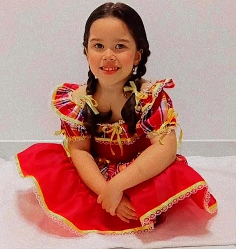 Vestido Festa Junina São João Caipira Quadrilha Barato Vermelho Lindo (6)