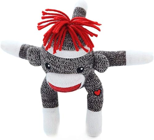 Miniatura 3 de Plushland Adorable mono calcetín de 8 pulgadas de alto, suave y realista, juguete de peluche de punto, para niños, bebés, adolescentes, niñas y