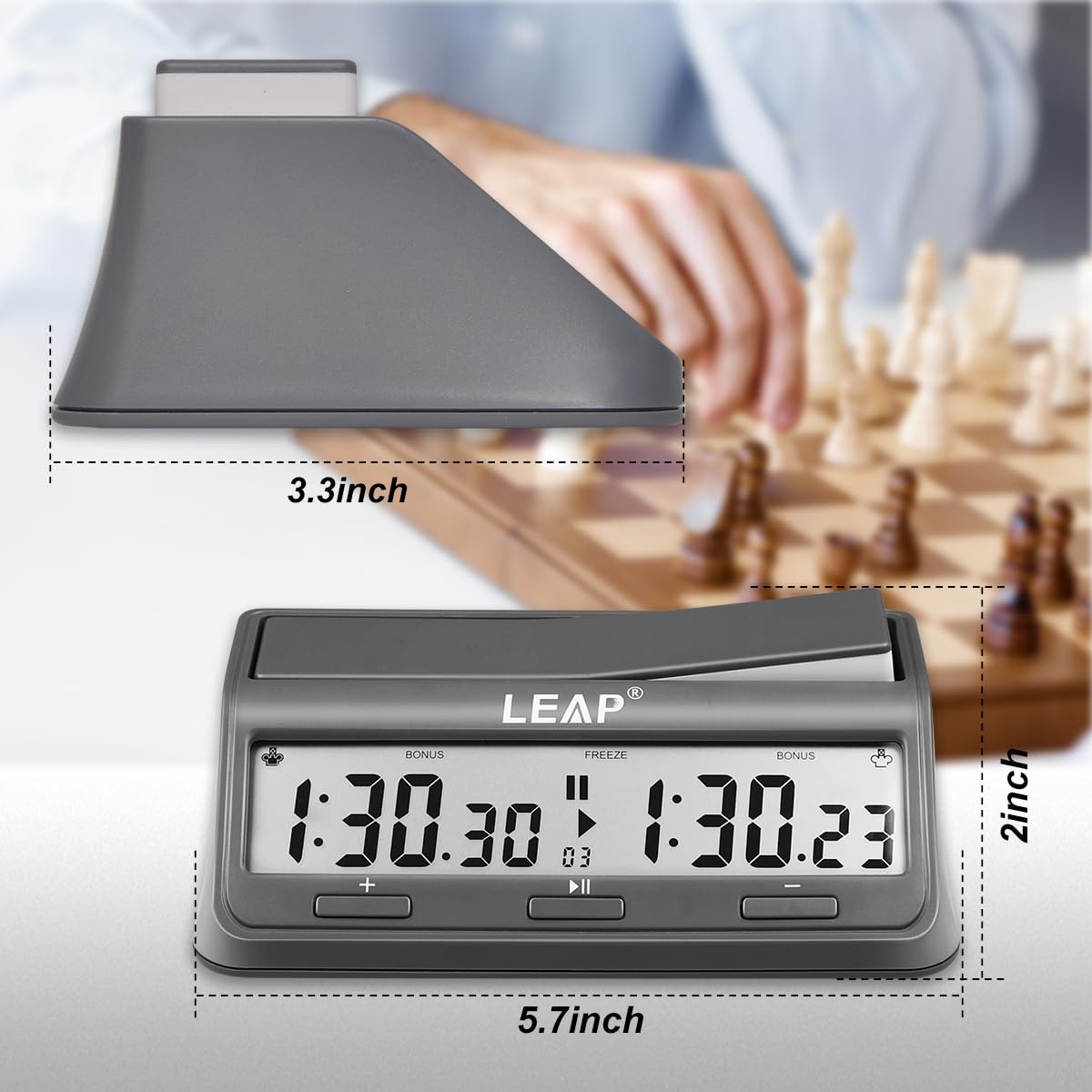 Weytoll Orologio da scacchi digitale per giochi da tavolo con 37 programmi preimpostati Conto alla rovescia Bonus/Incremento Ritardo Mosse limitate Byo-yomi Funzione di limitazione del tempo