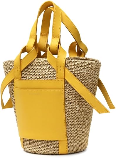 Amazon | [ヴィオラドーロ] MIRO アバカ製 レザーポケットトート かご