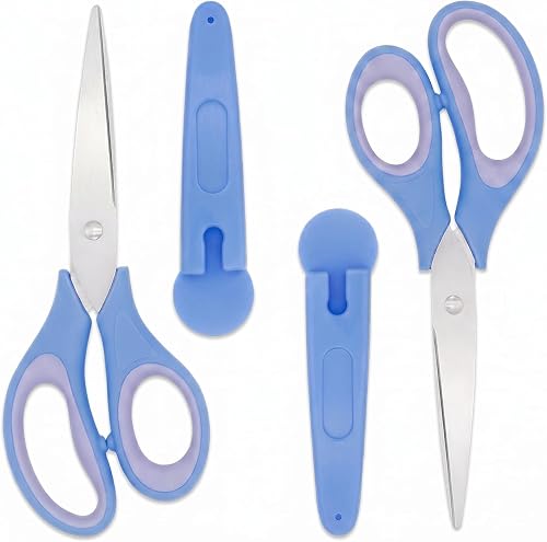 2-Pack 6.3-inch Blue Comfort Grip Scissors for Office, Crafts & School - Ultra S