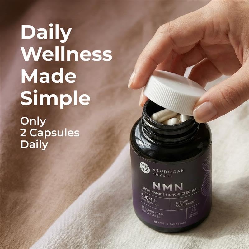 Neurogan NMN Supplement Capsules – Nicotinamide Adenine Dinucleotide Precursor Cellular Energy & Brain Focus Support – 500 mg High-Potency Nicotinamide Mononucleotide per Serving, 120 Count - Image 8