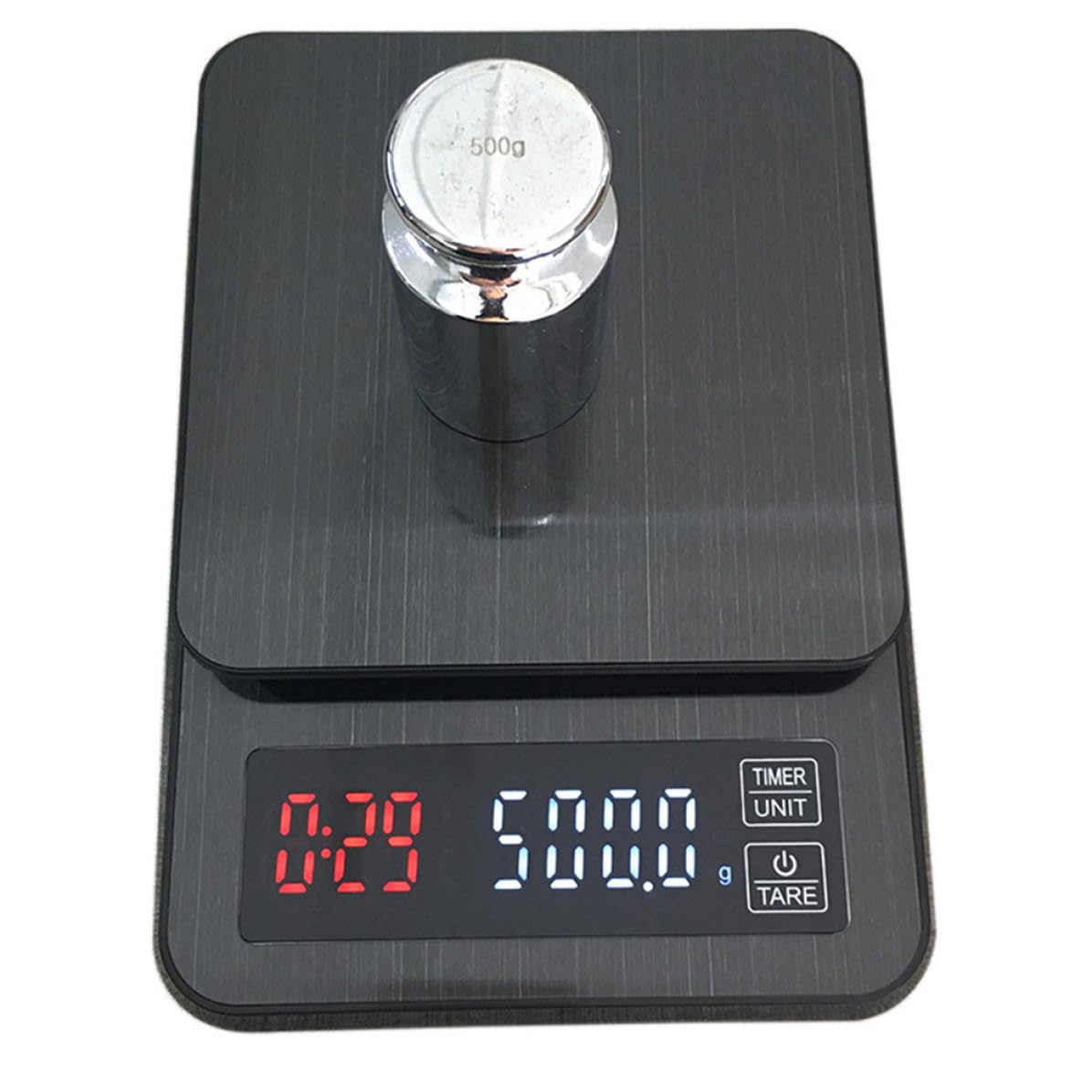YARNOW Báscula Digital de Cocina y Café con Temporizador, Capacidad 5kg, Pantalla Led, Alta Precisión para Hornear y Pesar Alimentos Fácilmente