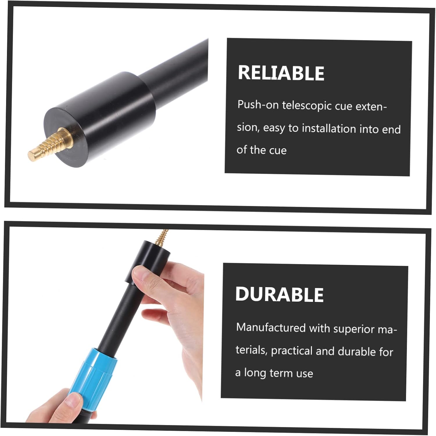 YARNOW Billiard Cue Extension Rod Easy Installation Prolong Stick Billiard Extension Handle for Enhanced Performance and Comfort Pool Games