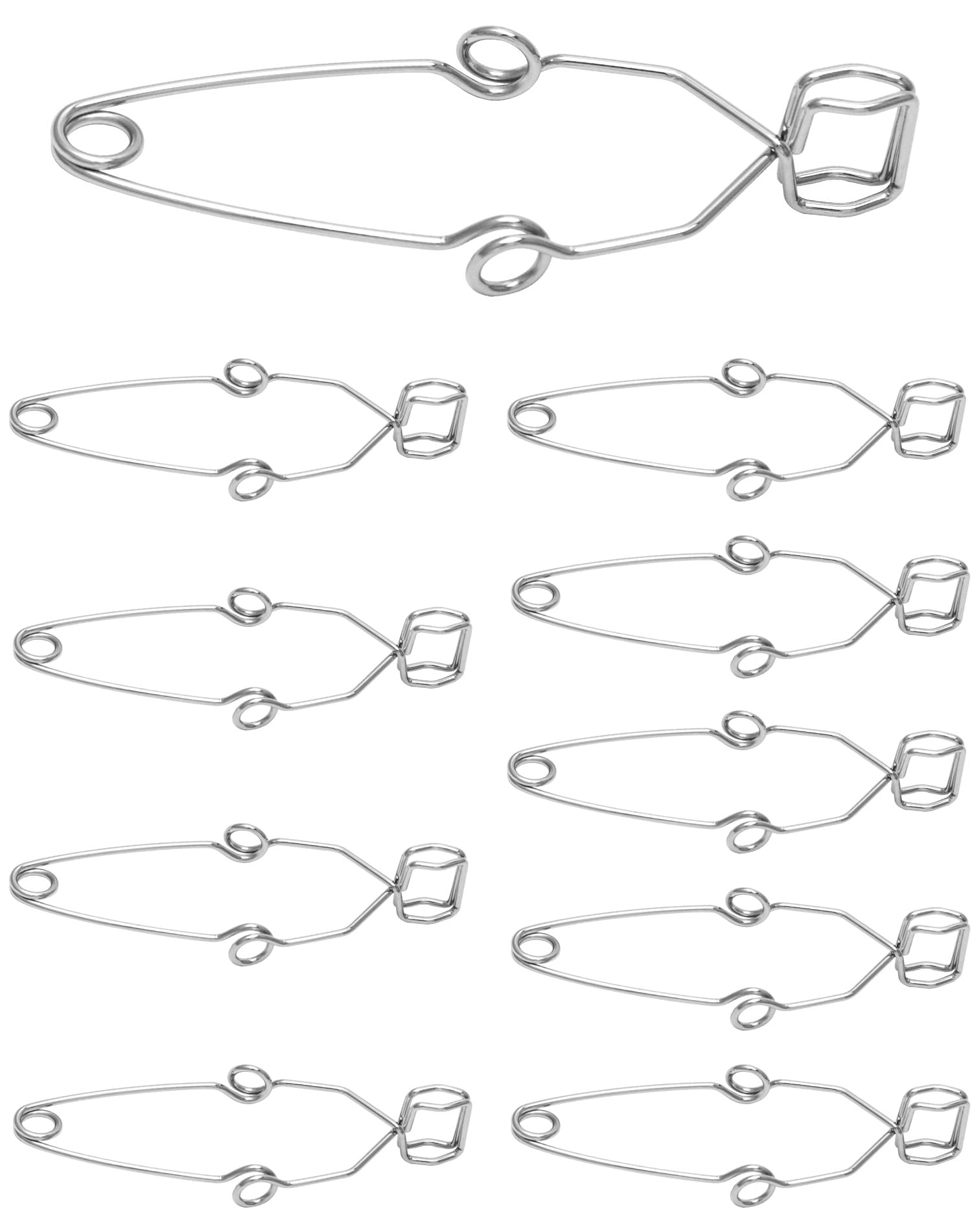 QWORK Lab Test Tube Clamp, 10 Pcs Chrome-Plated Spring Test Tube Clip with Finger Grip, 14.5cm(5-11/16in) Experiment Testing Holder Tool — Amazon image 7