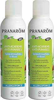 Pranarôm – Spray anti-acariens et punaises de lit ALLERGOFORCE – Efficacité prouvée – Elimine 100% des acariens et punaises de lit - 150 ml (Lot de 2)