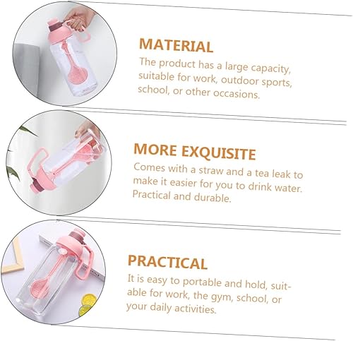 Miniatura 5 de VANZACK 3 Sets Sport Bottle Sports Bottle Water Botella De Travel Bottles for Toiletries Plastic Containers Clear Container Plastic Straw Fitness