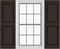 Vista 8 de Persianas de vinilo de panel elevado (1 par) 12 x 31 pulgadas - Cielo nocturno azul marino Persianas exteriores Incluye accesorios de montaje