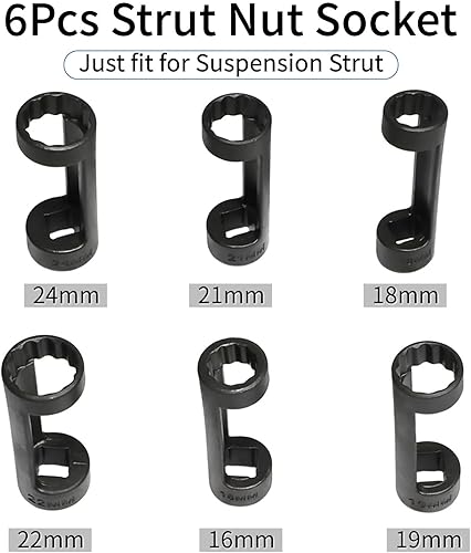 Miniatura 3 de Tuerca de puntal 0.630 in 0.709 in 0.748 in 0.827 in 0.866 in 0.945 in con 12 puntos 1/2 "Drive Suspensión Strut Spreader Socket 8pc herramienta