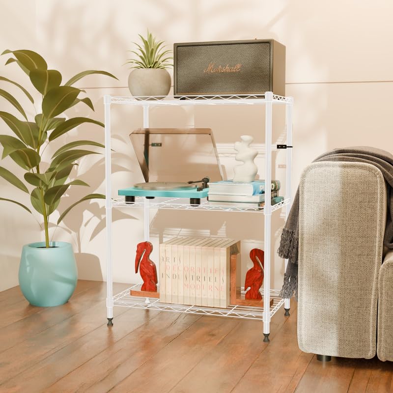 Image of 3-Shelves Heavy Duty Steel Storage Rack | Multipurpose Shelving Unit for Kitchen, Home & Utility