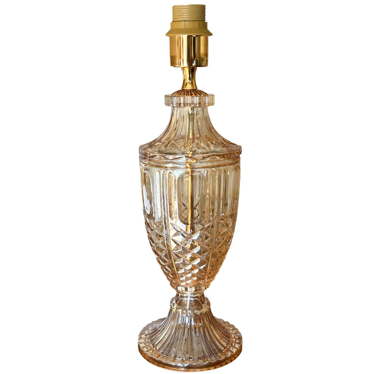 Generico LUCECLASS, Lampada da Tavolo classica in Cristallo Ambra, con Filo Elettrico Oro, per Casa, Ufficio, hotel, soggiorno