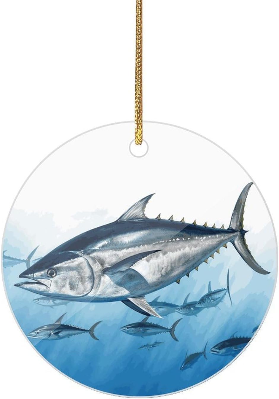 Bluefin Tuna Thunnus Christmas Ornaments - Farmhouse Xmas Hanging Ornaments for Christmas Tree Decorations, Pendant Decor and Gift Party Tags