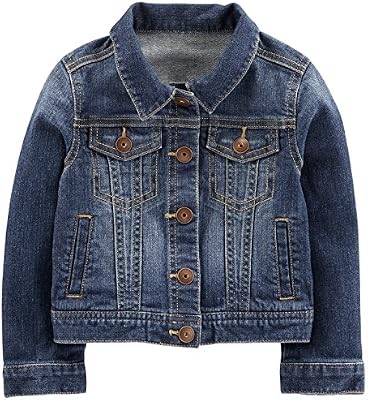 Carter's Simple Joys Baby Girl Denim Jacket, Medium Wash, 24 Months – Cute Outerwear for Toddlers