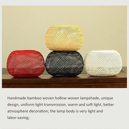 Miniatura 5 de Lámpara de araña LED moderna, decoración de araña de tejido de bambú de arte retro oriental, lámpara de mimbre para restaurante, lámpara de mimbre