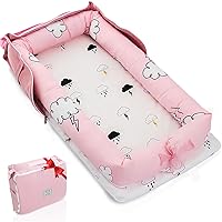 Vista 9 de Tumbona para Bebé de Recién Nacido a Niño Pequeño 0-24 Meses - Tumbona Portátil para Bebé con Algodón Transpirable, Tamaño Ajustable y Correa