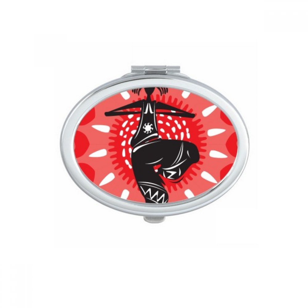 Miroir de poche ovale Mexique et silhouette de danse - Mini miroir compact pour maquillage
