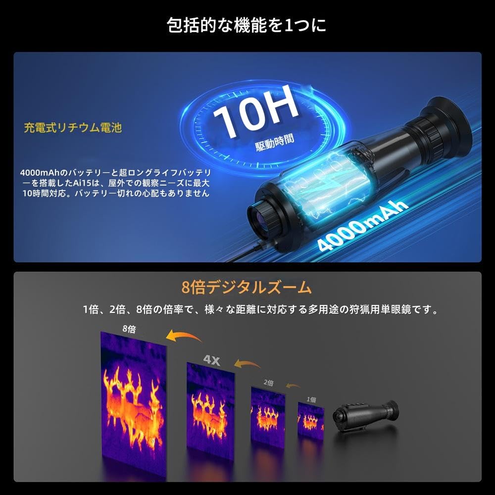 Amazon | 【Lapakey】AI15 サーマルイメージング単眼鏡 AI 超解像 384