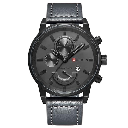 Relógio Curren 8217 Masculino Com Calendário Pulseira de Couro