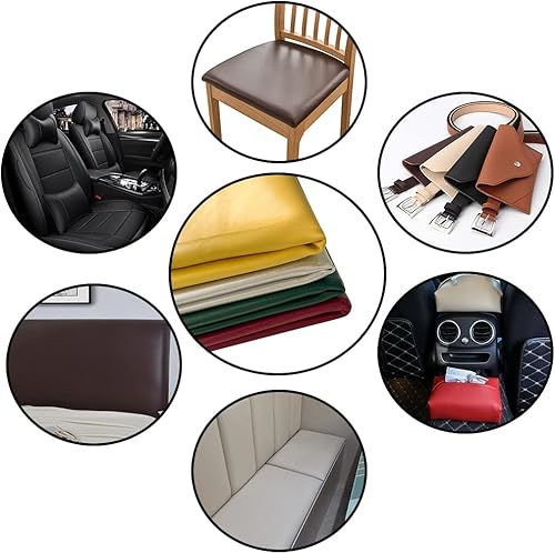 Miniatura 6 de Tela de piel sintética de 1 yarda, 54 x 36 pulgadas, material suave de color sólido para manualidades, 0.035 in de grosor, perfecto para fundas de