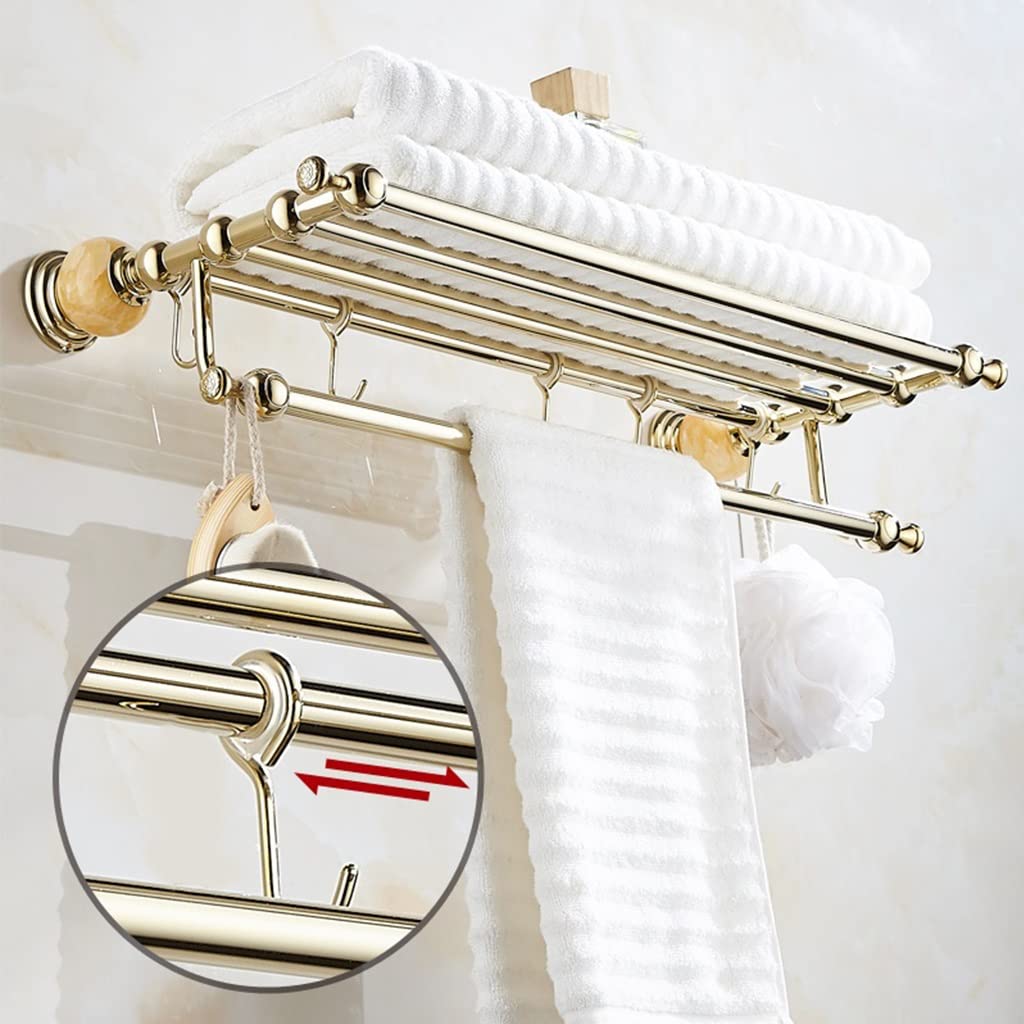 GLETSF Towel Racks, Towel Rail For Bathroom,European Jade Bath Hand Towel Holder,Nordic Toilet Towel Rail,Bathroom Rack Towel Bar/Towel Rack 58.5Cm/A Elegant-5 Hook Towel Rack-a