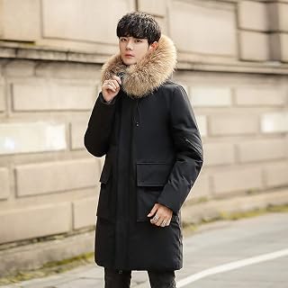 FACAIA Down Jacket Men,Down Jacket Women Hoodie Long Section Thick Coat Casual Warm Hooded Warm Arm Zipper Soft Windproof