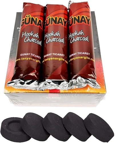 RMAN® 80 Stück Shisha Kohle Wasserpfeife Hookah Holzkohletabletten Kohle Holzkohle 40 mm 8 Rollen