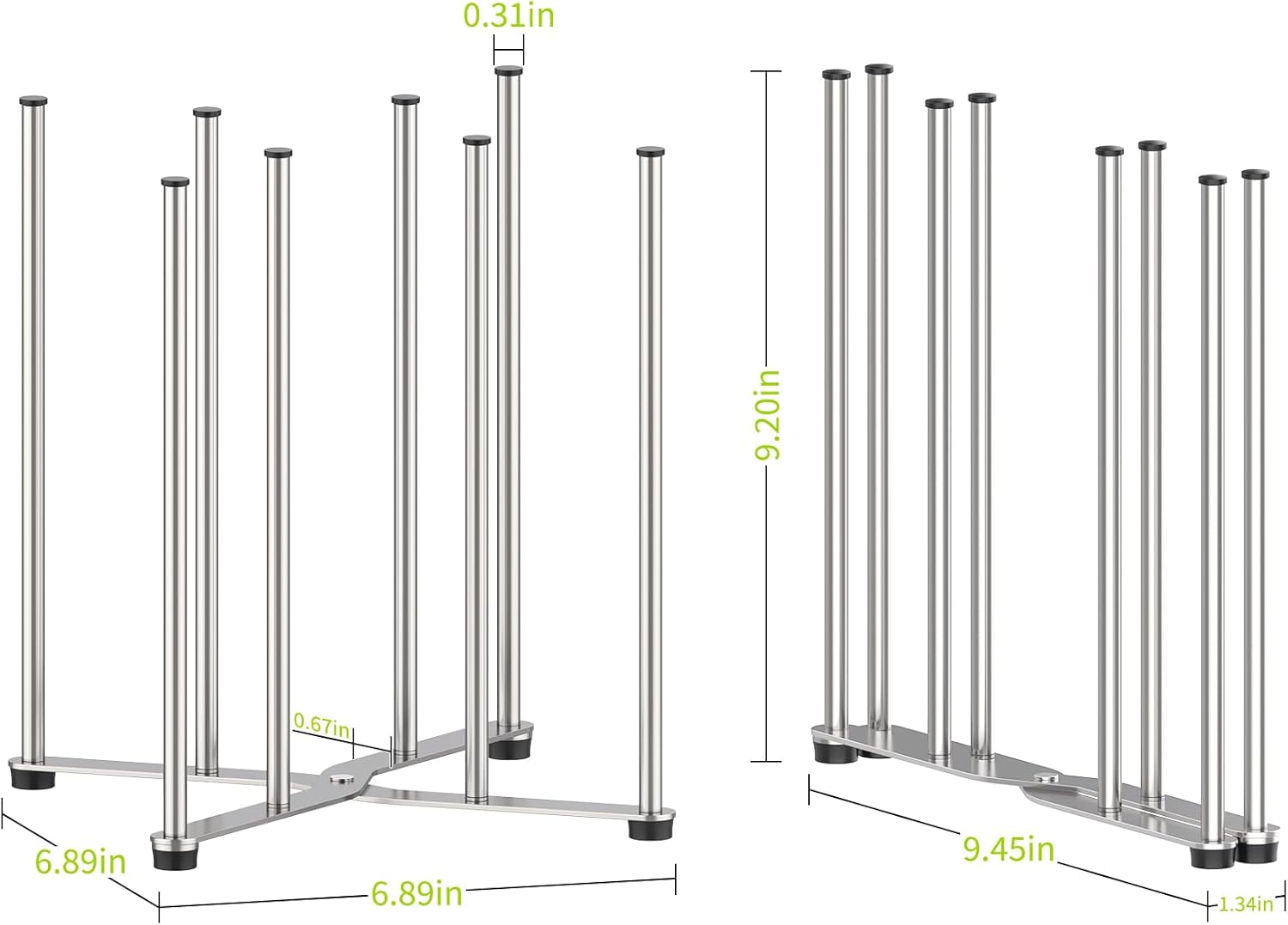 Reusable Bag & Bottle Drying Rack, Baby Bottle Drying Rack, Collapsible Cup Drying Rack for Glass, Mugs -Stainless Steel Countertop Organizer