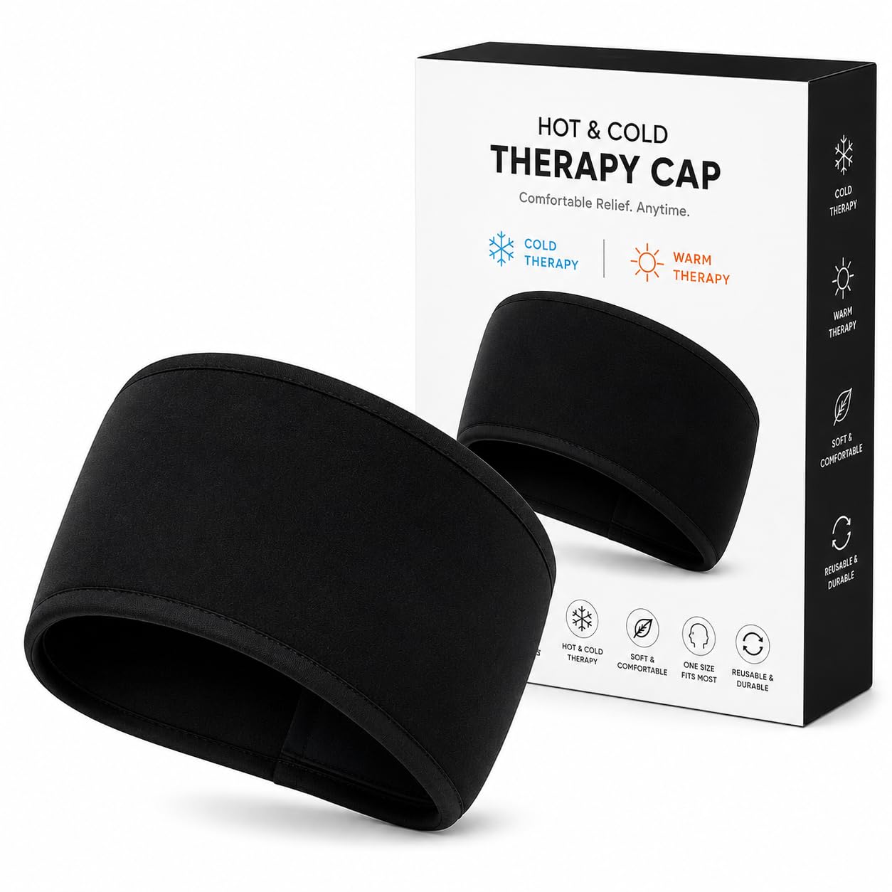 Migraine Relief Cap with 360° Cooling Compression Gel Head Wrap | Comfortable Hot & Cold Therapy for Full-Head Coverage — Amazon image 4