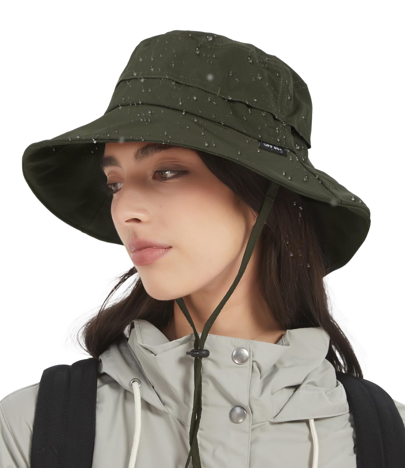 Creekstone Unisex Army Green Bucket Hat Waterproof Rain Hat For Women Men Sun Hats Upf50+ Packable Summer Hat Hiking Travel Floppy Sun Hat (Uk, Alpha, One Size, )