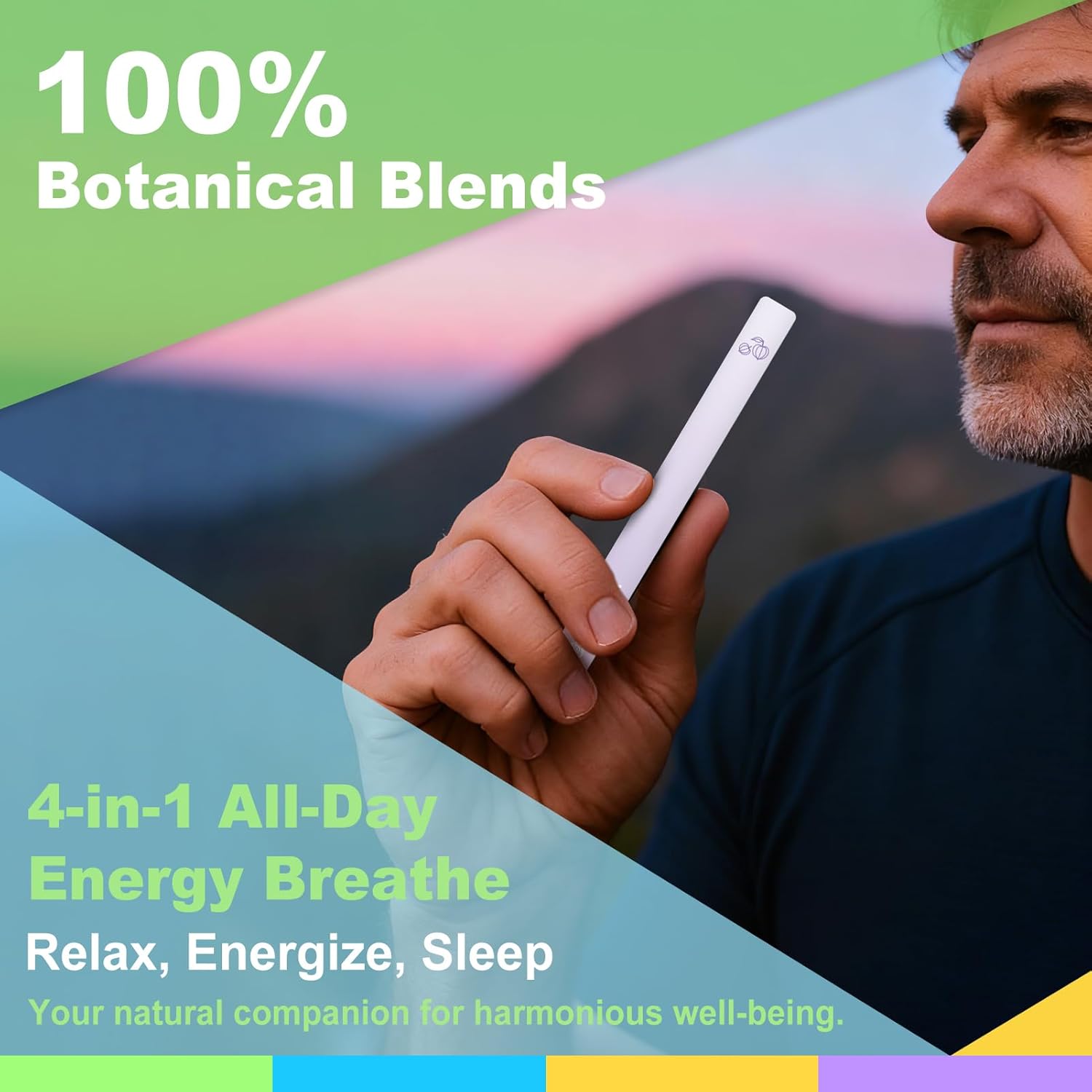4-in-1 Herbal Diffuser Pen with Mullein, Ashwagandha, Maca Root & Melatonin | Supports Lung Rest, Energy, Relaxation & Sleep | 2400 Uses