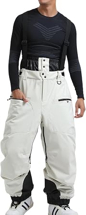Mens Snowboard Pants Baggy Snow Pants Waterproof Ski Bibs Women Insulated Overalls