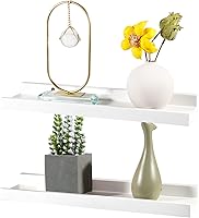 Vista 11 de Estantes flotantes montados en la pared, estante de madera de roble macizo de 12 pulgadas para decoración y almacenamiento, repisa de fotos