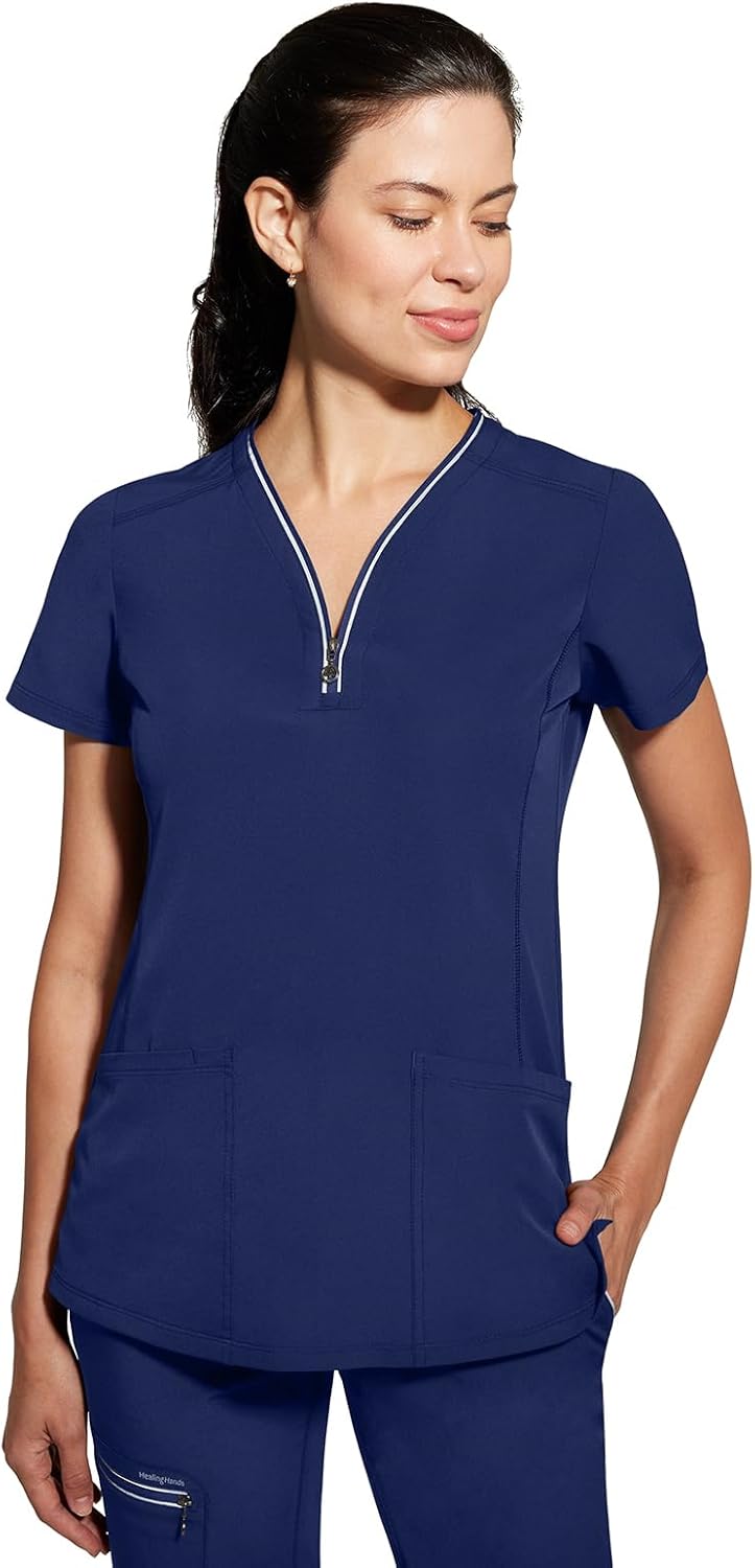Healing Hands Scrub Top for Women Sonia Top with 3 Pockets Moisture Wicking, 360° Stretch & Recycled Fibers - 2274 - Image 5